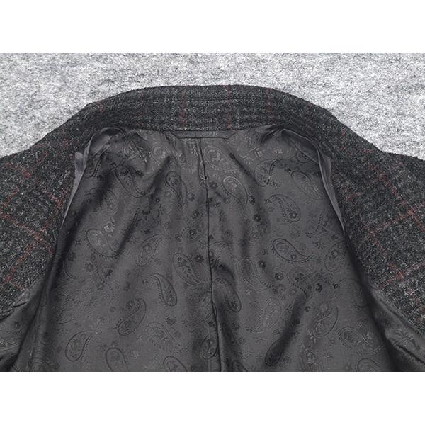 ダブルラグジュアリーコート イタリー生地[FORTEX] 濃グレー/二重格子