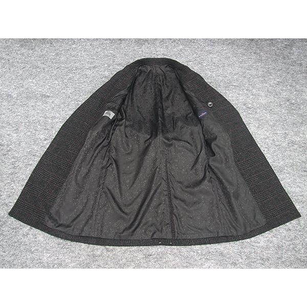 ダブルラグジュアリーコート イタリー生地[FORTEX] 濃グレー/二重格子