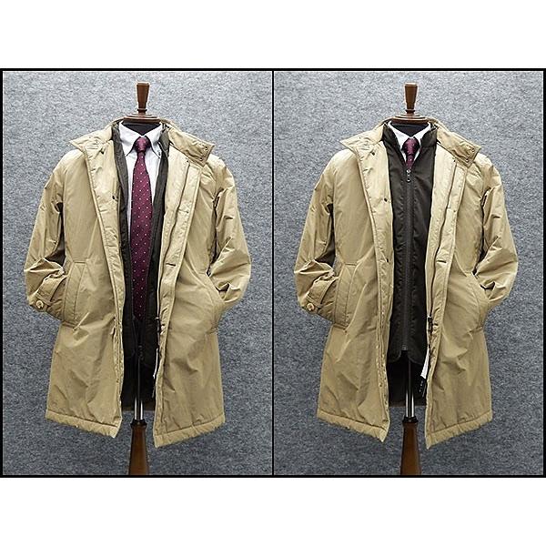 秋冬物 FIDATO 中綿ハードコート サンドベージュ 立衿 防風ZIP