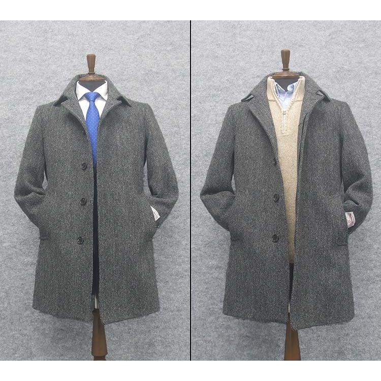 A.P.C Harris Tweed へリボーン ステンカラーコート ishikei-zubon_htc-s14