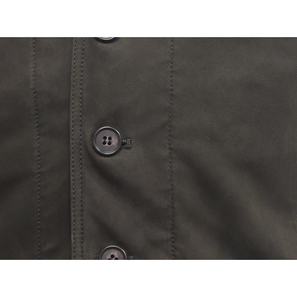 ベスト/ジレ 羊革ヌバック グレー スペインレザー ラム革 Vネック前