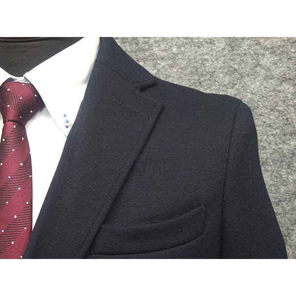 シングルチェスターコート ウールニット素材 紺 メンズ ビジネスコート