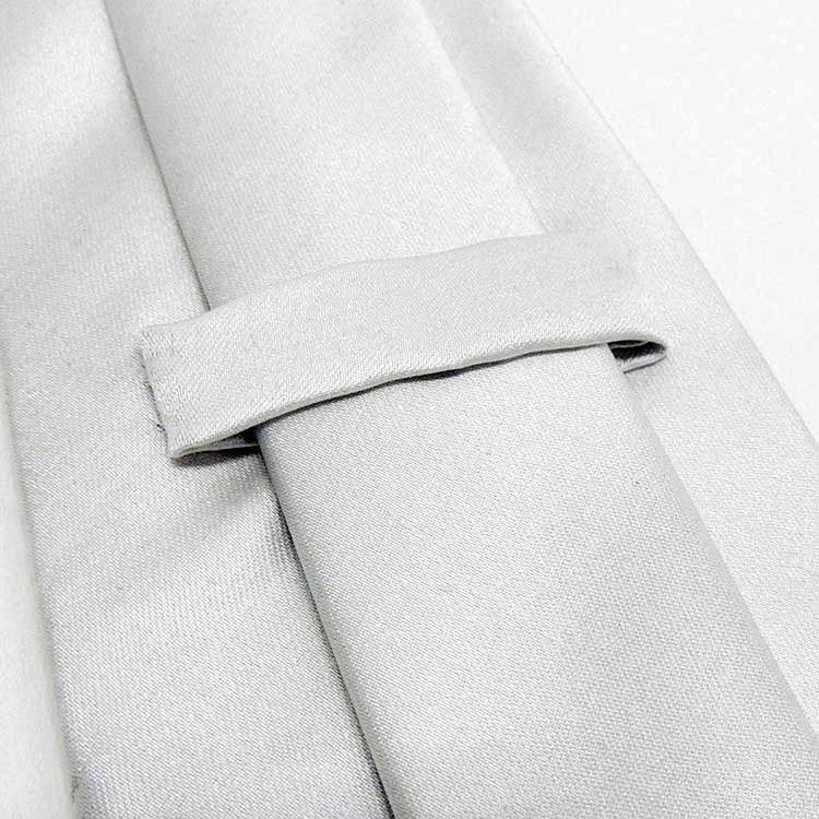 西陣織 受注生産 フォーマルネクタイ 24金ラメ糸 白銀 銀杏/パネル柄