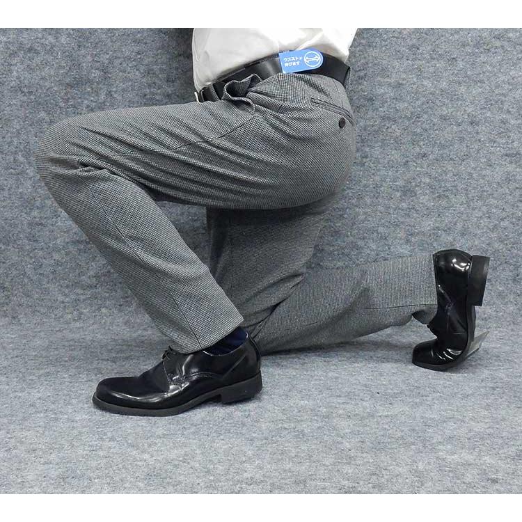 秋冬 スリムノータックパンツ のびのび素材+ウエスト スラックス