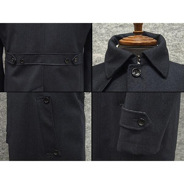 ビジネスコート　トレンチ風　最新ウール素材　[A体][AB体]対応　レギュラーフィット３釦コート　紺系　SK1403-NV ビジネスコート トレンチ風 最新ウール素材 [A体][AB体]対応