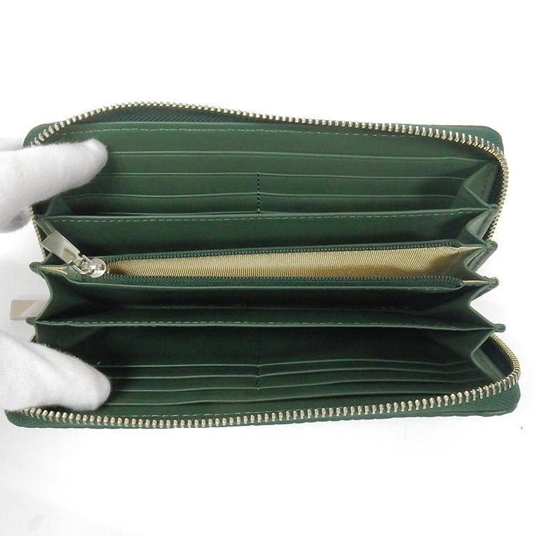 天然皮革 メンズ長財布 ナイルクロコダイル革 緑 ラウンド