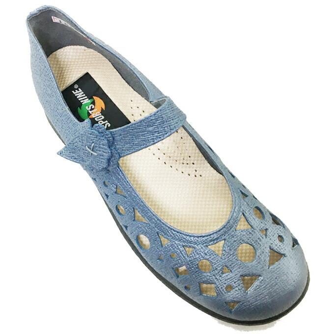 送料無料 ストラップシューズ レディース スポーツナイン113-18002