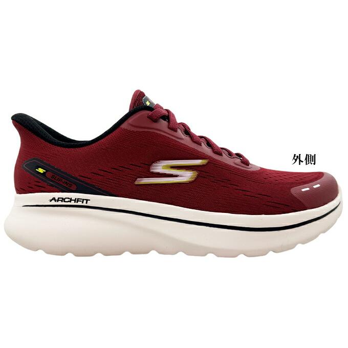 SKECHERS（スケッチャーズ） 送料無料 ハンズフリースリップインズ 217075 ダークレッド ブラック/ホワイト 25.0~28 ...