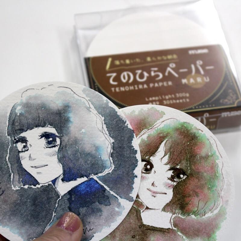 ミューズ てのひらペーパー MARU/SHIKAKU 紙厚300g 30枚入り : 石丸文