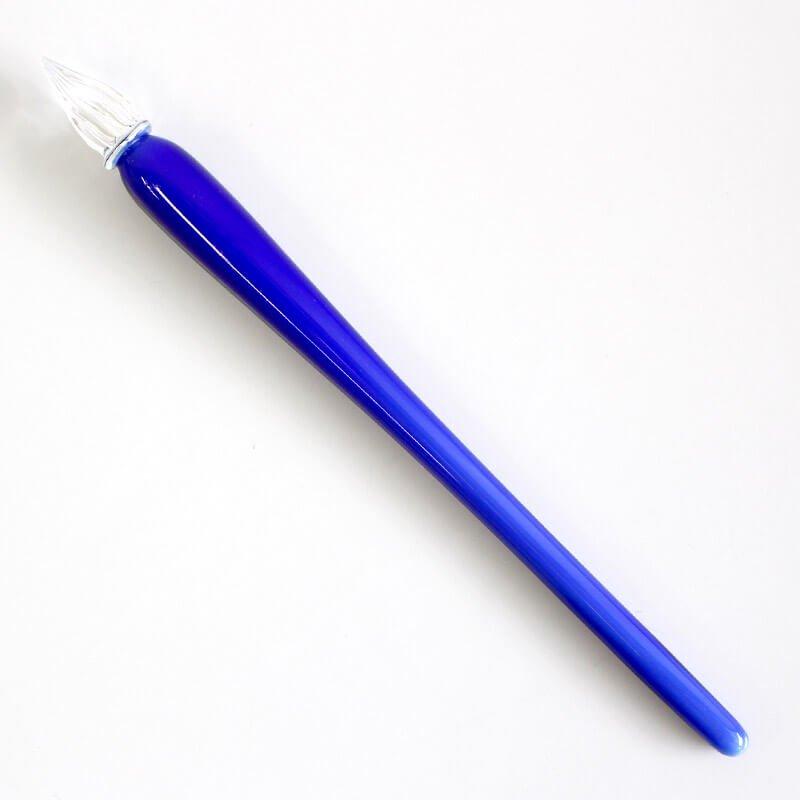 伊勢硝子 ガラスペン 波切 青 ブルーホワイト : 石丸文行堂ヤフー店