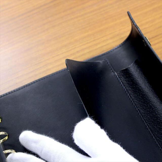 KNOX オーセン システム手帳 フラップ留めタイプ ブラック バイブル