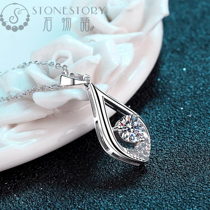 ネックレス レディース モアサナイト 水滴型 0.5ct 金属アレルギー対応
