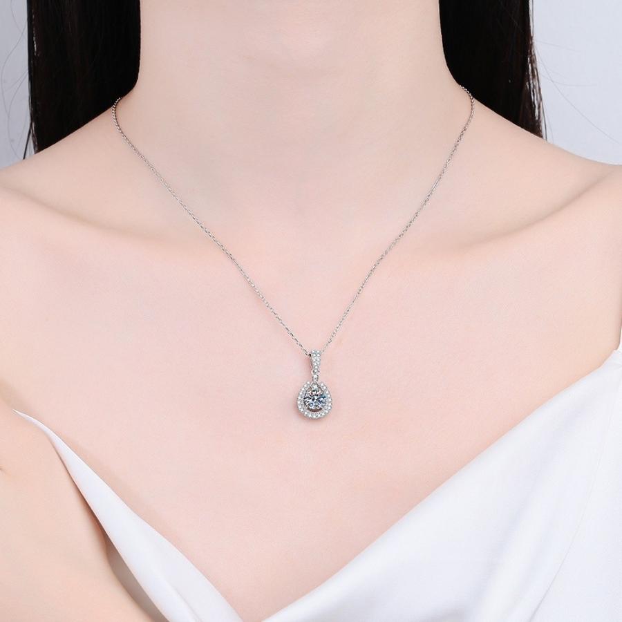 ネックレス レディース モアサナイト 1ct 金属アレルギー対応 S925純銀チェーン 贅沢な高級感 プレゼントに最適の画像