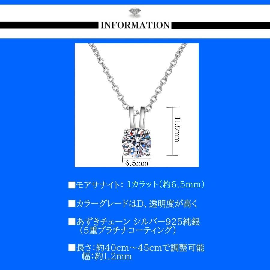 ネックレス レディース モアサナイト 1ct 一粒 S925純銀 金アレ対応