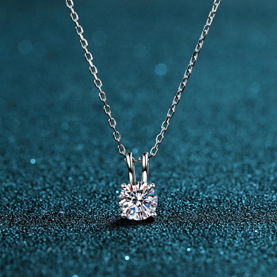 ネックレス レディース モアサナイト 1ct 一粒 S925純銀 金アレ対応 