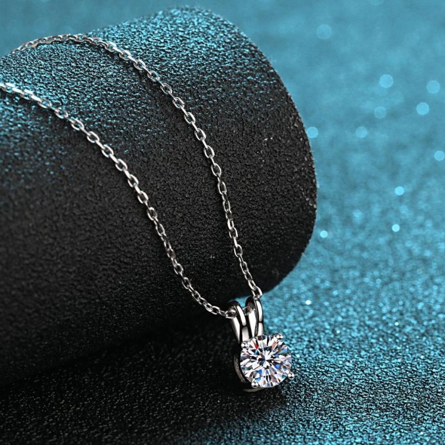 ネックレス レディース モアサナイト 1ct 一粒 S925純銀 金アレ対応 