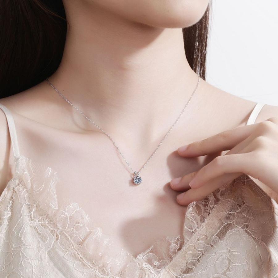 ネックレス レディース モアサナイト 1ct 一粒 S925純銀 金アレ対応