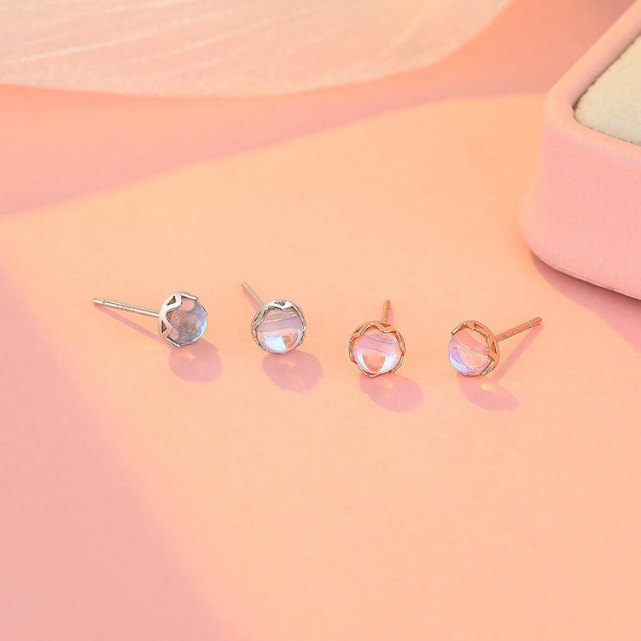 ピアス レディース ムーンストーン 一粒 スタッド シンプル 6月誕生石