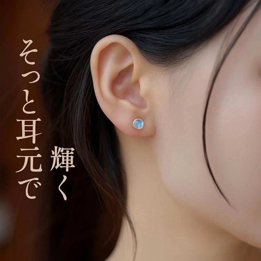 ピアス レディース ムーンストーン 一粒 スタッド シンプル 6月誕生石
