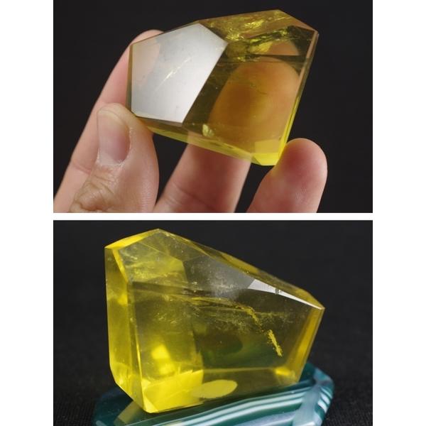 シトリン（黄水晶）原石カット磨き石 78g /st-11 : 天然石専門店名