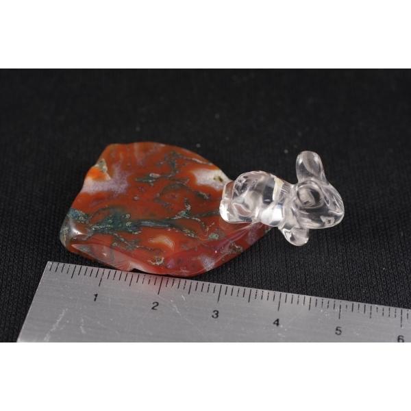 水晶ウサギ×モスアゲート ／us-02 : 天然石専門店名取貴石 - 通販 