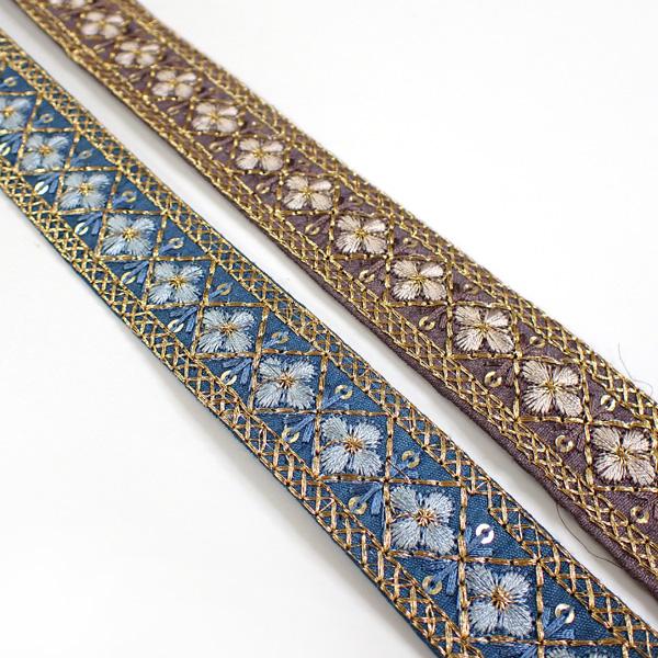 石の蔵 インド刺繍リボン インドリボン 仕入れ 細幅 No.527 幅25mm