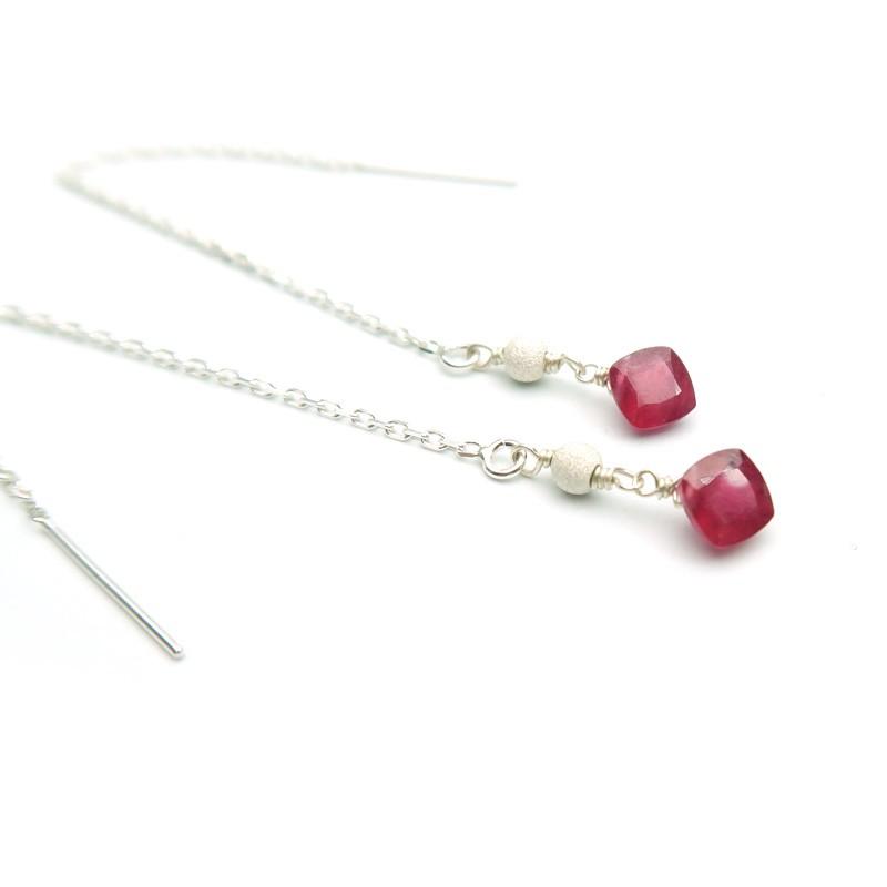 K18 ルビー 大粒 ピアス トータル2.3ct 5×7mm K18 ルビー 大粒 ピアス