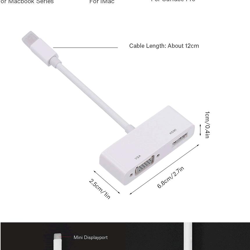 2IN1 Mini DisplayPort to HDMI VGA 変換アダプタ フルHD PC パソコン HDTV 小型 軽量 Mac Pro Mac Book Air 2IN1MINIDIS｜ishino7｜05