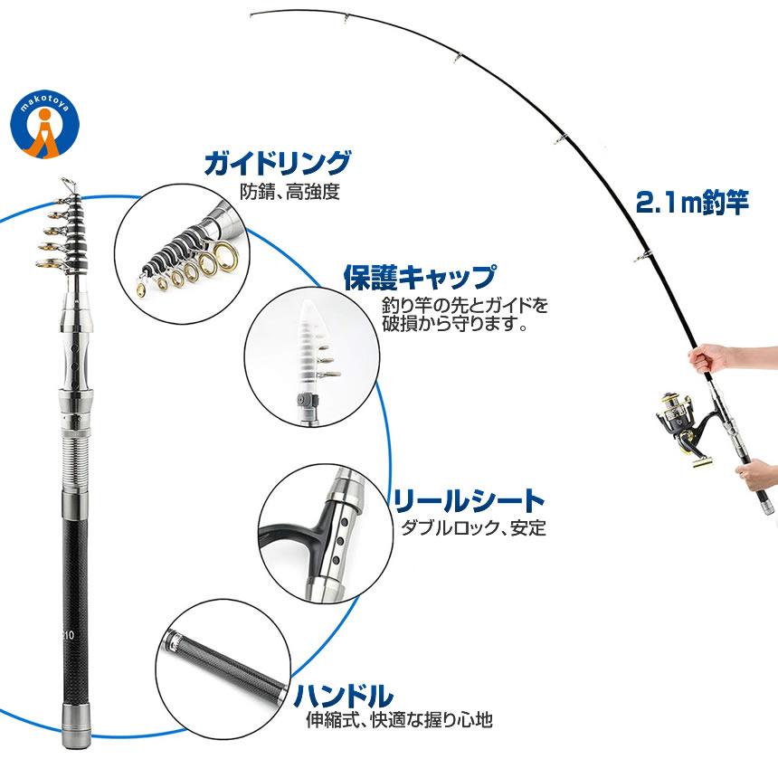 釣り竿セット 初心者 5点セット 釣りセット ロッド スピングリール リール付きロッド 初フィッシュプロ CHERIFISH｜ishino7｜03