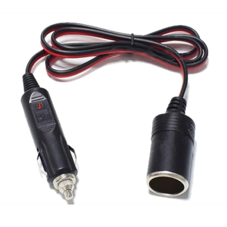  3 + シガーソケット充電ケーブルセット シガーソケット 延長ケーブル シガーケーブル 1m DC電源 12V 24V