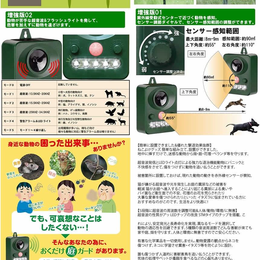 猫よけ 動物撃退器 超音波 ソーラー式 害獣対策 害獣撃退 猫犬退治 赤外線センサー Led強力 Dougeki Mg0306 27a Com Shot 通販 Yahoo ショッピング
