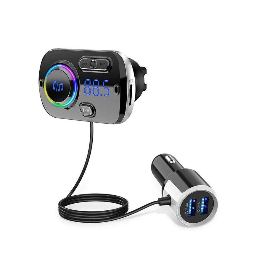 FMトランスミッター シガーソケット USB 車載充電器 Bluetooth 5.0+EDR 2 USBポート 5V/2.4A&3A BC49｜ishino7｜10