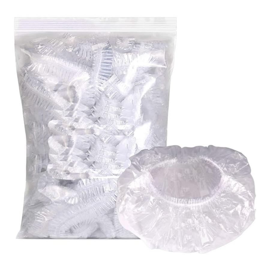 シャワーキャップ使い捨て　ヘアゴム　ボディータオル 並行輸入品】使い捨て シャワーキャップ 100枚入り 透明 ヘア