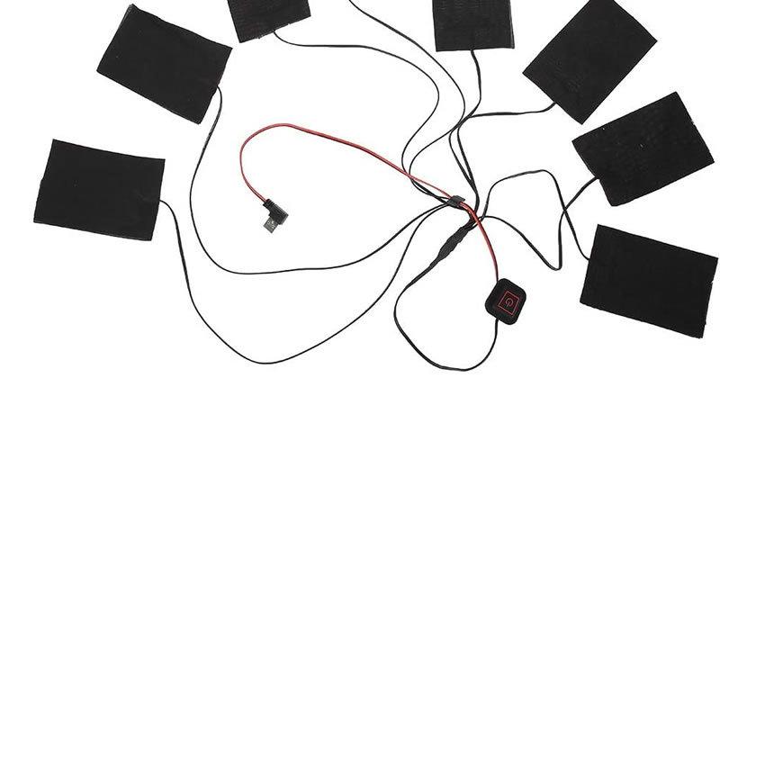 電熱 8連 シートパッド 3段階温度調節 好きな場所 暖めれる ヒーター 5V USB加熱 炭素繊維 冬対策 冷え性 8DENNESO  :s-kh1216-10a:COM-SHOT - 通販 - Yahoo!ショッピング