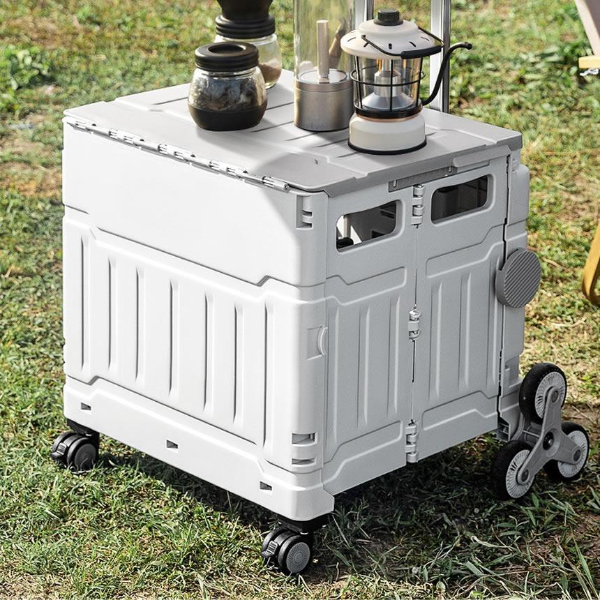 (新品未使用) キャリー 4輪 折り畳み式 カート 50L CARYCRUS カート 階段を昇り降りできる キャリー 4輪 クルーザー 折り畳み