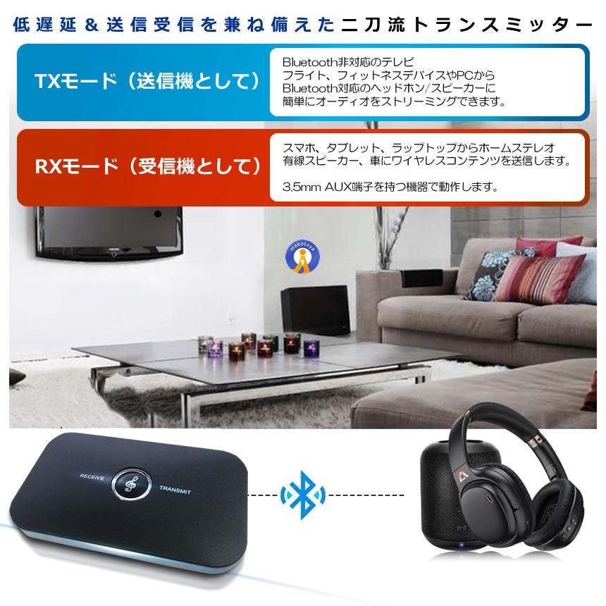 トランスミッターレシーバー Bluetooth 5.0 送信機 受信機 無線 TX