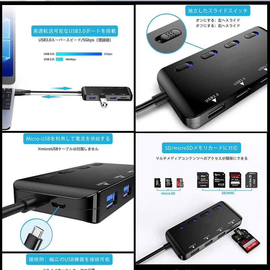 Usb3 0ハブ Sdカードリーダー 3ポート Usb3 0 Sd Microsd On Off電源スイッチ付き 5gbps 高速データ転送 Carhubbs S Mh0331 10a Com Shot 通販 Yahoo ショッピング