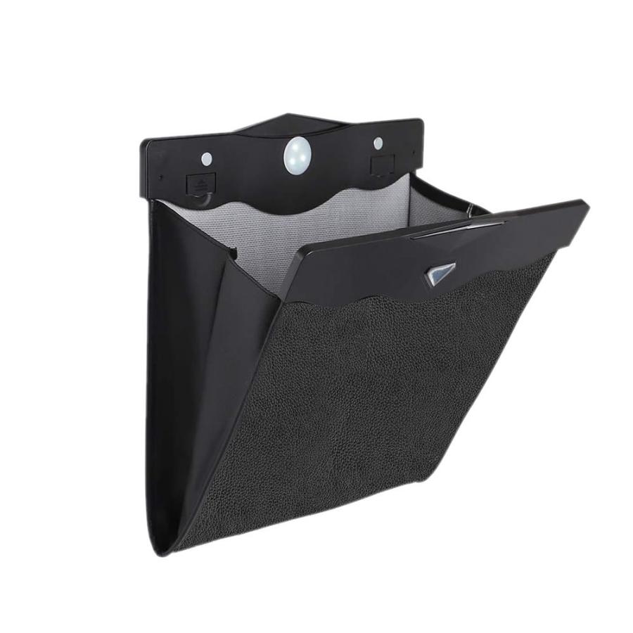 Led マグネット 車用ゴミ箱 黒レザー コンパクトタイプ 防水 磁気付き ライト照明 高級感 折りたたみ式 オフィス Lemaggo S Mh1119 15a Com Shot 通販 Yahoo ショッピング