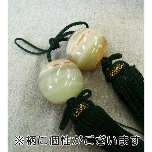 602 天然大理石 風鎮 グリーンオニックス(丸型） 房：グリーン 石専門