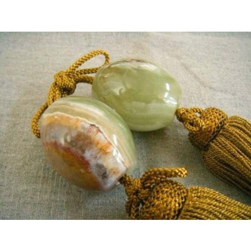 603 天然大理石 風鎮 グリーンオニックス（タマゴ型） 石専門店.com