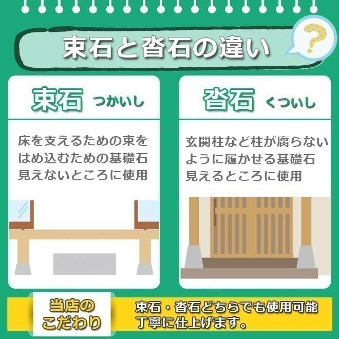 束石　沓石　白御影石　本磨き仕上げ　603柱石　10個　標準型6寸　貫通穴無し　Φ180×Φ246×235mm　代引不可　丸型　個人様支店止め