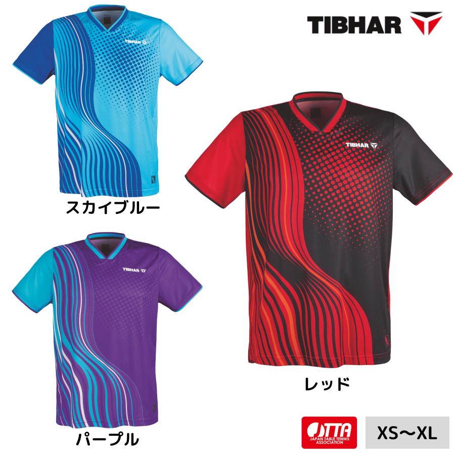 卓球ユニホーム　ティバー　L 6枚セット TIBHAR（ティバー） L2 RIVERシャツ TJSLR 卓球ユニフォーム 2026年春