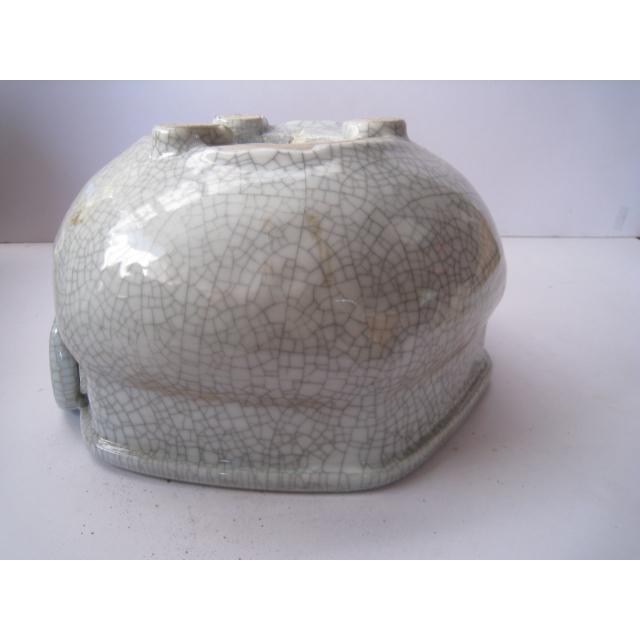 昭和レトロ 陶器製 火鉢 六角形の陶器のひばち アンティーク 五徳付き