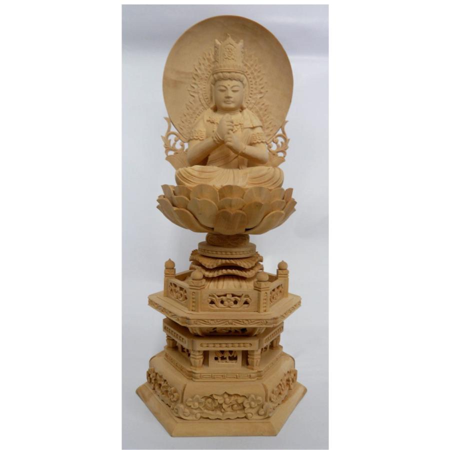 仏像 本柘植 六角鬼面麒麟台座 【大日如来】 二重火炎光背 眼入