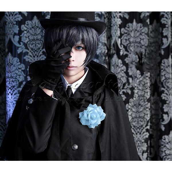 黒執事 風 シエル ファントムハイヴ 葬式礼服 コスプレ衣装 ウィッグ 