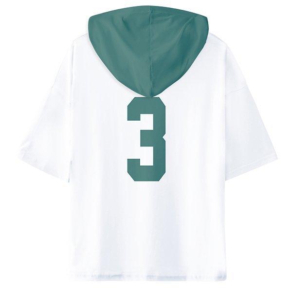 ハイキュー!! Haikyuu!! 伊達工業高校排球部 Tシャツ帽子付き半袖夏服