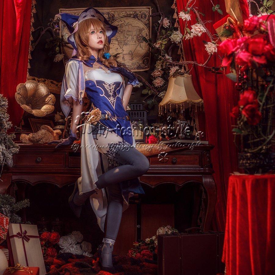 原神 げんしん風 Lisa リサ・ミンツ コスプレ衣装 ウィッグ靴バッグハロウィンcosplay イベント パーティー コスチューム 変装