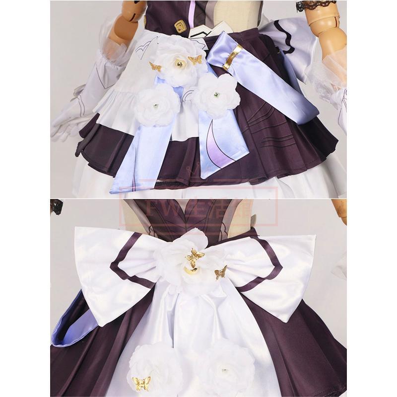 くずれ落ちる：スターレイル 風 Elysia コスプレ御召しもの ウィッグ 靴 御召しもの 上演服 アニメ 競り合い ハロウィン