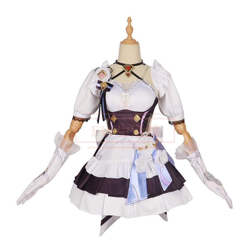 くずれ落ちる：スターレイル 風 Elysia コスプレ御召しもの ウィッグ 靴 御召しもの 上演服 アニメ 競り合い ハロウィン