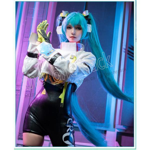 初音ミク VOCALOID レーシングミク 2022 コスプレ衣装ウィッグ靴